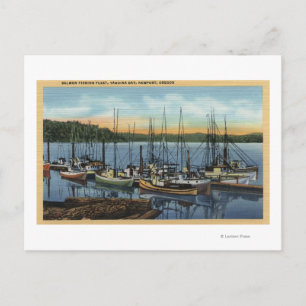 Newport, Oregon - Lachsfischerei in Yaquin Postkarte