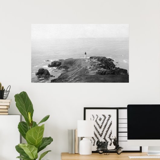 Newport, Oregon Yaquina Leuchtturm vom Golf Poster (Heimbüro)