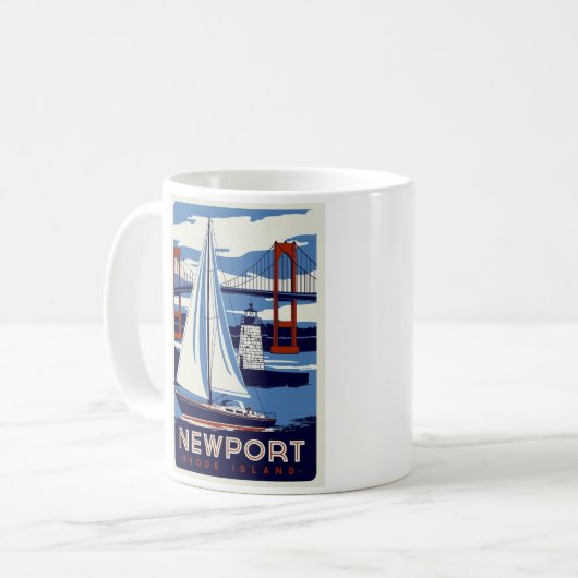 Newport Rhode Island Coffee Tasse - Größe 11oz (Vorderseite Links)