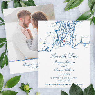 Newport Rhode Island Elegant Navy Hochzeit Save The Date