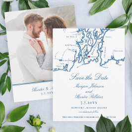 Newport Rhode Island Elegant Navy Hochzeit Save The Date