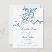Newport Rhode Island Elegant Navy Hochzeit Save The Date (Vorderseite)