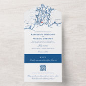 Newport Rhode Island Elegante Wedding All In One Einladung (Innen Boden)