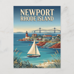 Newport Rhode Island Küstenleuchtturm Segeln Postkarte