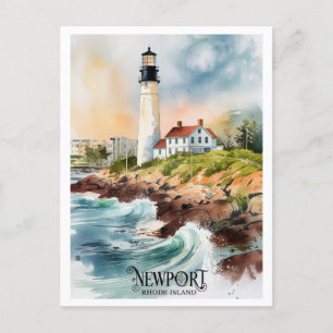 Newport, Rhode Island Leuchtturm-Gemälde Postkarte