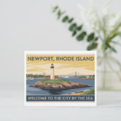 Newport, Rhode Island Lighthouse Malerei Postkarte (Stehend Vorderseite)