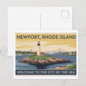 Newport, Rhode Island Lighthouse Malerei Postkarte (Vorne/Hinten)