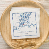 Newport Rhode Island Map Navy Elegant Wedding Serviette