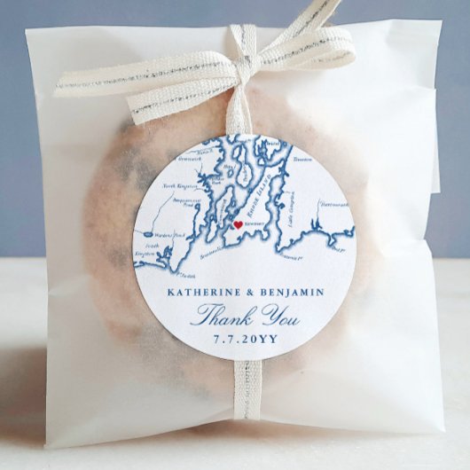 Newport Rhode Island Map Navy Gastgeschenk Hochzei Runder Aufkleber