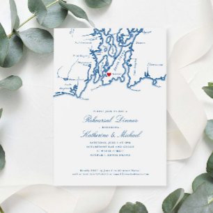 Newport Rhode Island Map Navy Rehearsal Dinner Einladung