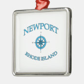 Newport Rhode Island Nautical Silbernes Ornament (Links)