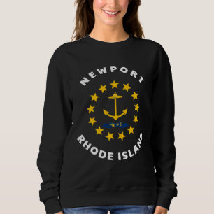 Newport Rhode Island RI Flaggenabzeichen Rund Souv Sweatshirt