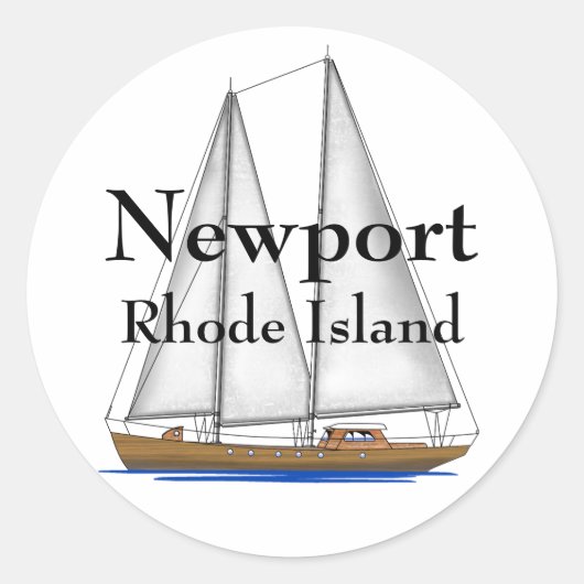 Newport Rhode Island Runder Aufkleber (Vorderseite)