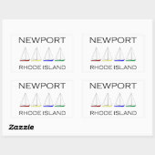 Newport Rhode Island Sailboote Rechteckiger Aufkleber (Blatt)