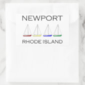 Newport Rhode Island Sailboote Rechteckiger Aufkleber (Tasche)