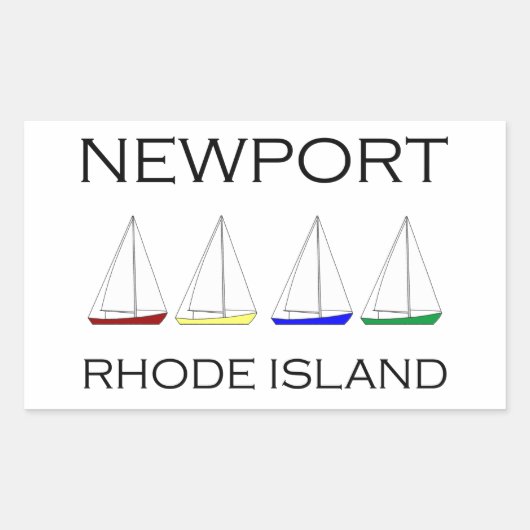 Newport Rhode Island Sailboote Rechteckiger Aufkleber (Vorderseite)