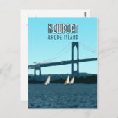 Newport Rhode Island Sailboote Vintag Postkarte (Vorne/Hinten)