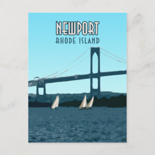 Newport Rhode Island Sailboote Vintag Postkarte