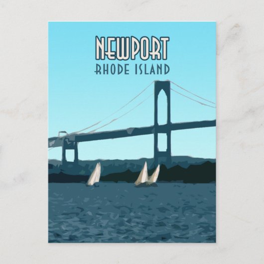 Newport Rhode Island Sailboote Vintag Postkarte (Vorderseite)