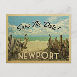 Newport Rhode Island Save The Date Vintage Strand Ankündigungspostkarte