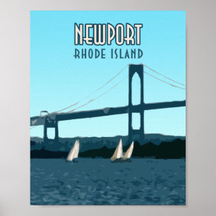 Newport Rhode Island Segelboote Vintage Poster
