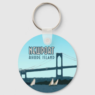 Newport Rhode Island Segelboote Vintage Schlüsselanhänger