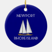 Newport Rhode Island Segeln Keramik Ornament (Hinten)