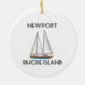 Newport Rhode Island Segeln Keramik Ornament (Hinten)