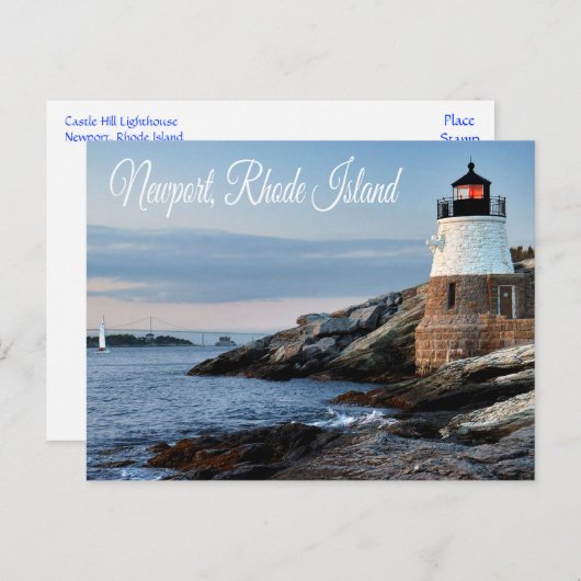 Newport Rhode Island Sunset Lighthouse Postcard Postkarte (Vorne/Hinten)
