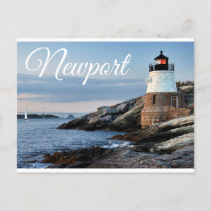 Newport Rhode Island Sunset Lighthouse Postcard Postkarte
