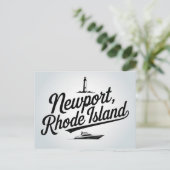 Newport, Rhode Island Typografie Postkarte (Stehend Vorderseite)
