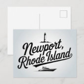 Newport, Rhode Island Typografie Postkarte (Vorne/Hinten)