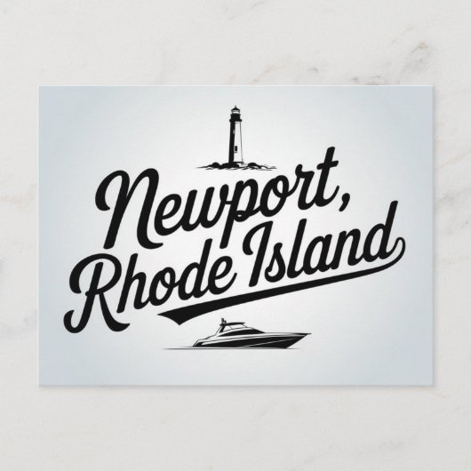 Newport, Rhode Island Typografie Postkarte (Vorderseite)
