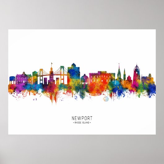 Newport Rhode Island USA Skyline Poster (Vorne)