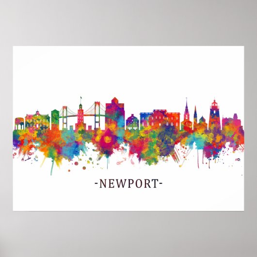Newport Rhode Island USA Skyline Poster (Vorne)