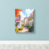 Newport Rhode Island Watercolor Leinwanddruck (Insitu (Holzboden))