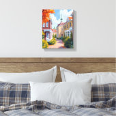 Newport Rhode Island Watercolor Leinwanddruck (Insitu (Schlafzimmer))
