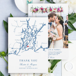 Newport Rhode Island Wedding Flat Dankeskarte