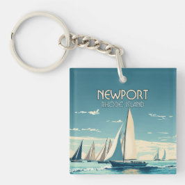 Newport Rhode Island Yachtrennen Vintag Schlüsselanhänger