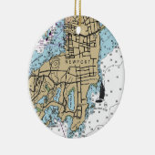 Newport RI Chart Keramik Ornament (Rechts)