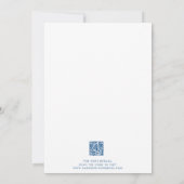 Newport RI Elegant Navy Blue Minimalistisch Weddin Einladung (Rückseite)