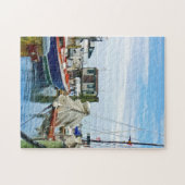 Newport RI - Gefaltete Segel Puzzle (Horizontal)
