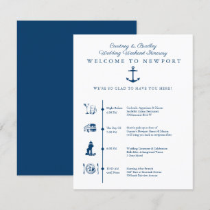 Newport RI Hochzeitswochenende Reiseplan Zeitplan  Begleitkarte