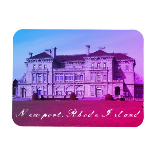 Newport, RI Mansion - Cliff Walk, Ocean Anwesen Magnet (Horizontal)