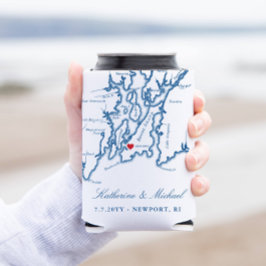Newport, RI Map Gastgeschenk Hochzeit Drink Holder Dosenkühler