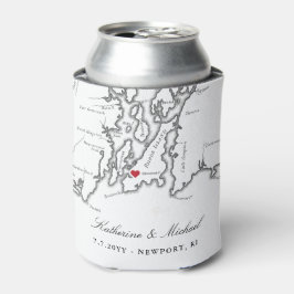 Newport, RI Map Gastgeschenk Hochzeit Drink Holder Dosenkühler