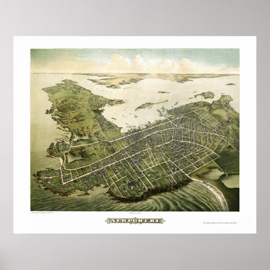 Newport, RI Panoramic Map - 1878 Poster (Vorne)