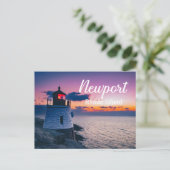 Newport RI Rhode Island Castle Hill Lighthouse USA Postkarte (Stehend Vorderseite)