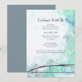 Newport, RI Thema-Wasser-Farbeinladung Einladung (Vorne/Hinten)