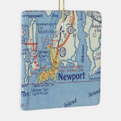 Newport RI Vintag Map Keramikornament (Rechts)
